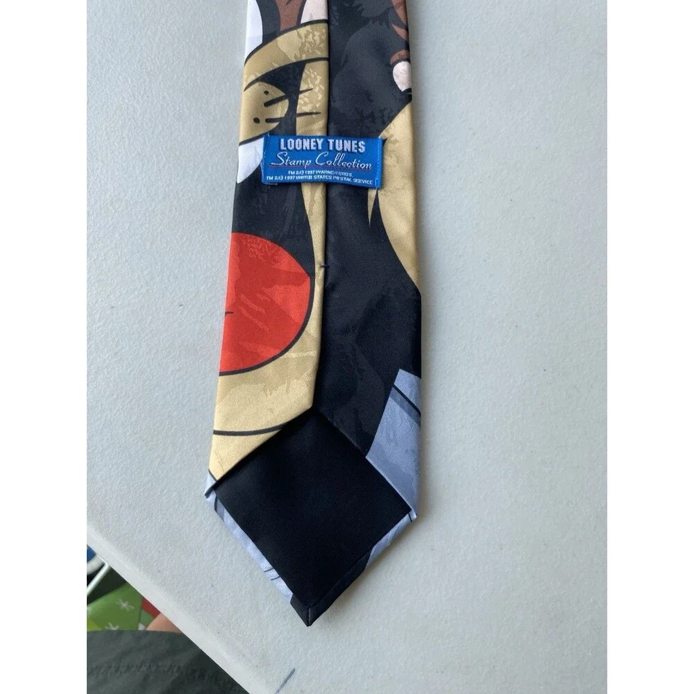 Looney Tunes Stamp Collection Taz Necktie Tasmanian Devil USPS 1997 Vintage Silk